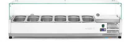 Opzet Koelvitrine | 6x GN 1/3 | hard glazen kap | Arktic 232972