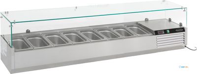 Gekoelde Opzetvitrine | 8x 1/3 GN | Glaswand | RVS | Combisteel | 7450.0021 1
