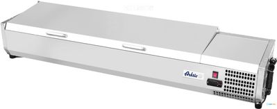 Opzetkoelvitrine | 9x GN1/3 B=200cm | Rvs deksel | Hendi 233993 1