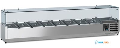 Opzetkoelvitrine | 180cm | 8 x 1/3GN | Glaswand | Ecofrost | 7950.5131 1