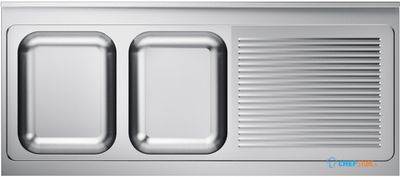 600 Spoeltafelblad 2 Links 2000, combisteel 7013.1400 1