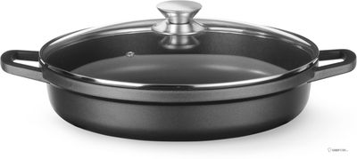 HENDI 611012 Braadpan met antiaanbaklaag, , 4,3 Liter, Zwart, 425x332x(H)70mm