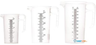 Pro-Measure Polypropyleen Maatkannen Set - 250ml - 500ml & 1L - Pro-Measures CH439
