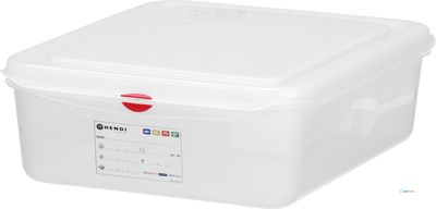 HENDI 873267 Container GN 1/2 polypropyleen, , GN 1/2, 6,5 Liter, Transparant, 325x265x(H)100mm