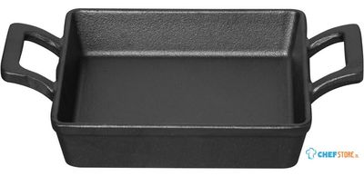 Olympia JF045 gietijzeren vierkante schaal met oren 130x130mm