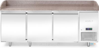 Arktic 220252 Pizzakoelwerkbank met granieten werkblad, 3-deurs, , 375L, graniet, 230V/400W, 2010x800x(H)875mm