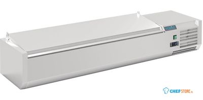 Opzetkoelvitrine | 6x GN 1/4 | RVS Deksel | Polar G-serie DA680