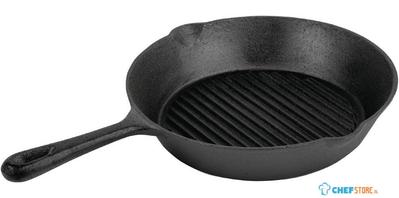 Ronde Gietijzeren Pan | Geribbeld | 26,5cm | Vogue | M652