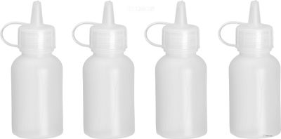 Mini Saus Dispenser - Set Van 4 Stuks. - 0,03L - Transparant - ø30x(H)85mm - Hendi 557891 1