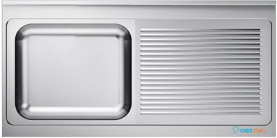 Spoeltafelblad | 1 Links | 140 x 70cm | Combisteel | 7013.1140 1