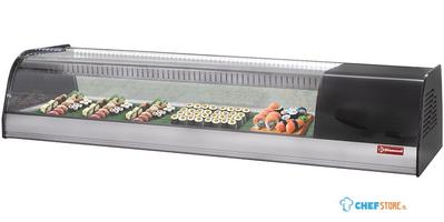 Gekoeld Uitstalraam Voor Sushi, Dubbele Geperforeerde Bodem (inclusief) - Diamond TR6-SH/R6 1