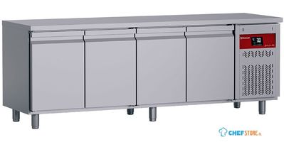Diamond DT224/P9H Geventileerde koelwerkbank, 4 deuren GN 1/1, 550 Lit.