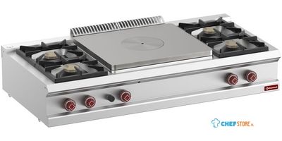 Fornuis 4 Branders - Centrale Doorkookplaat -Top- - Diamond G7/T4B15T-N 1