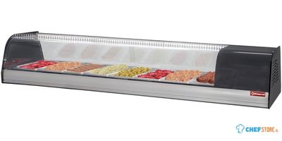 Diamond Gekoeld uitstalraam voor tapas, 8x GN 1/3 - 40 mm (inbegrepen) | TR8-TP/R6 1