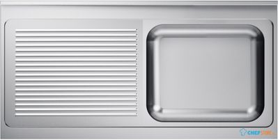 Spoeltafelblad | 1 Rechts | 140 x 70cm | Combisteel | 7013.1145 1