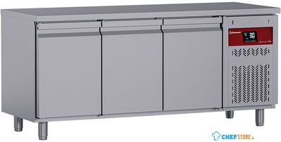 Diamond DT178/P9H Geventileerde koelwerkbank, 3 deuren GN 1/1, 405 Lit.