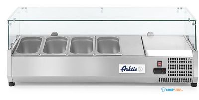 Opzet Koelvitrine | 4x GN 1/3 | hard glazen kap | Arktic 232965 1