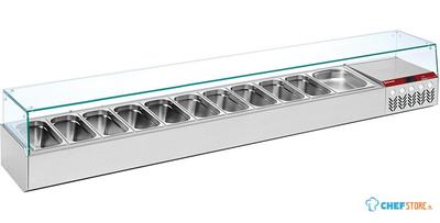 Gekoelde Structuur GN 10x 1/3, 1x 1/2, Met Rechte Ruit, Diamond SY249G/PP9 1