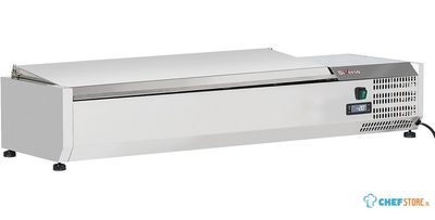 Diverso By Diamond Gekoelde Opzetvitrine 5 X GN 1/3 & 1x GN 1/2 -150 Mm, met RVS Deksel - WR-SY15-C3 1