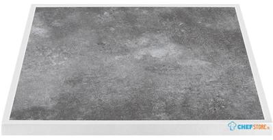 Bolero Tafelblad van Gehard Glas voor Buiten Donker Steeneffect Witte Rand 700 Mm - FU517