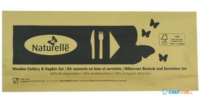 EGreen Individueel Verpakt 3-In-1 Houten Bestekset (250 Stuks) - eGreen FS167