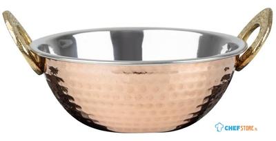 Olympia Koperen Kadai Schotel RVS Messing Handvatten 400ml - HY128