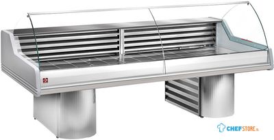 Gekoelde Vitrine toonbank B=150cm | Gebogen Ruit | Grijs | Diamond | SG15B/A1-R2 1