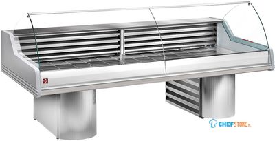 Gekoelde Vitrine toonbank B=300cm | Gebogen Ruit | Grijs | Diamond | SG30B/A1-R2 1