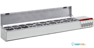Gekoelde Structuur GN 3x 1/4, 7x 1/6, 7x 1/9, Met Deksel, Diamond SX219G/CP9 1