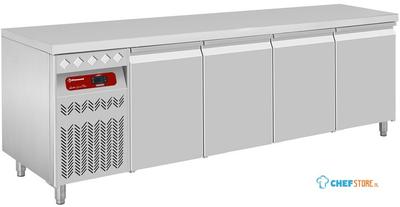 Geventileerde Koelwerkbank, 4 Deuren GN 1/1, 550 Lit. Groep Aan Linkerkant, Diamond DT224/P9GX 1