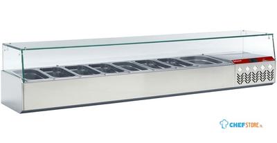 Gekoelde Structuur GN 7x 1/3, 1x 1/2, Met Rechte Ruit, Diamond SY198G/PP9 1