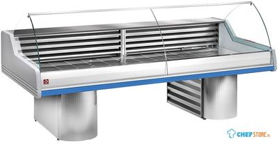 Gekoelde Vitrine toonbank B=250cm | Gebogen Ruit | Blauw | Diamond | SG25B/B1-R2 1