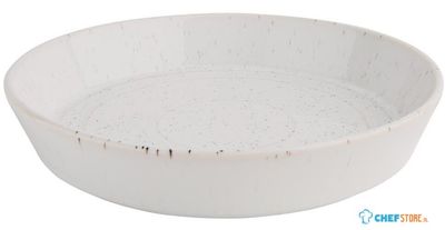 Olympia Cavolo Witte Gespikkelde Platte Ronde Kom - 220 mm (doos 4) - FD901