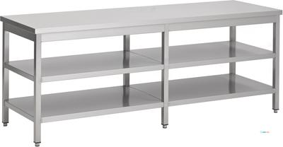 Werktafel met 2 schappen | 220cm breed | RVS | Combisteel | 7812.0280 1
