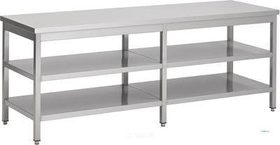 Werktafel met 2 schappen | 240cm breed | RVS | Combisteel | 7812.0311 1