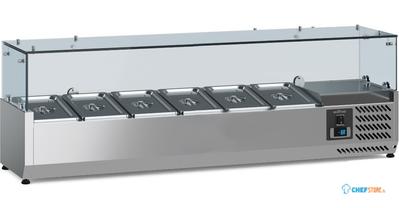 Opzetkoelvitrine | 140cm | 6 x 1/4GN | Glaswand | Ecofrost | 7950.5117 1