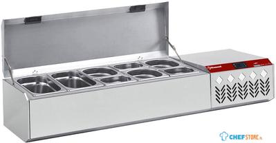 Gekoelde Structuur GN 2x 1/4, 3x 1/6, 3x 1/9, Met Deksel, Diamond SX132G/CP9 1