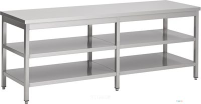 Werktafel met 2 schappen | 260cm breed | RVS | Combisteel | 7812.0332 1