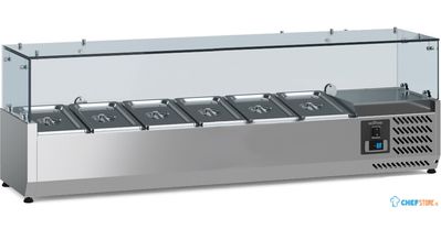 Opzetkoelvitrine | 150cm | 6 x 1/3GN | Glaswand | Ecofrost | 7950.5128 1