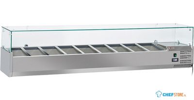 Diverso By Diamond Gekoelde Opzetstructuur 9x GN 1/3 - 150 Mm, met Glasopbouw - WR-SY20-V6 1