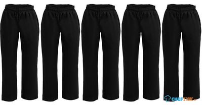 Whites Chefs Clothing SA825 Whites Vegas Chef Broeken Polykatoen Zwart M (5 stuks)