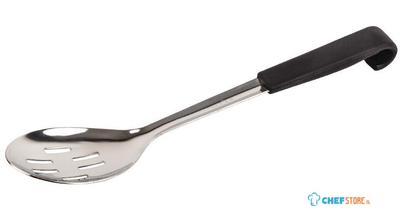Vogue geperforeerde serveerlepel met zwarte handgreep 34cm | CS911