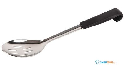 Vogue geperforeerde serveerlepel met zwarte handgreep 34cm | CS911