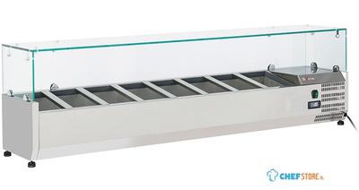 Diverso By Diamond Gekoelde Opzetstructuur 8x GN 1/4 - 150 Mm, met Glasopbouw - WR-SX18-V5 1