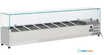 Diverso By Diamond Gekoelde Opzetstructuur 8x GN 1/4 - 150 Mm, met Glasopbouw - WR-SX18-V5 1