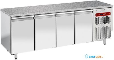 Diamond Koelwerkbank, Geforceerd, 4 deuren EN 600x400 - Top in graniet - TP4N/HG-R2 1