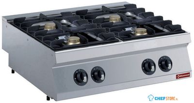 Gasfornuis | 4 Branders | 1700 Line | G17/4F8T-N | Diamond 1