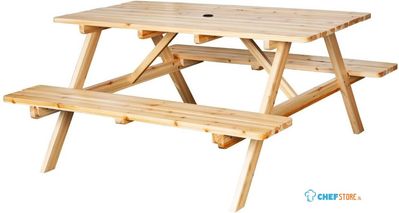 Bolero JB840 Elements houten picknicktafel en bankenset 1,52 m