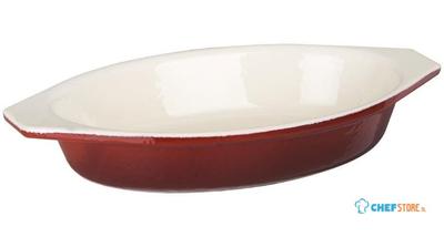Ovale Gietijzeren Gratineerschaal | 65cl | Rood | Vogue | GH317