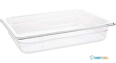 Polycarbonaat Bak | Transparant | Gn1/2 | 6.5cm Hoog | Vogue | U228